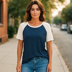 J. Crew Ramie Blend Raglan Baseball Tee